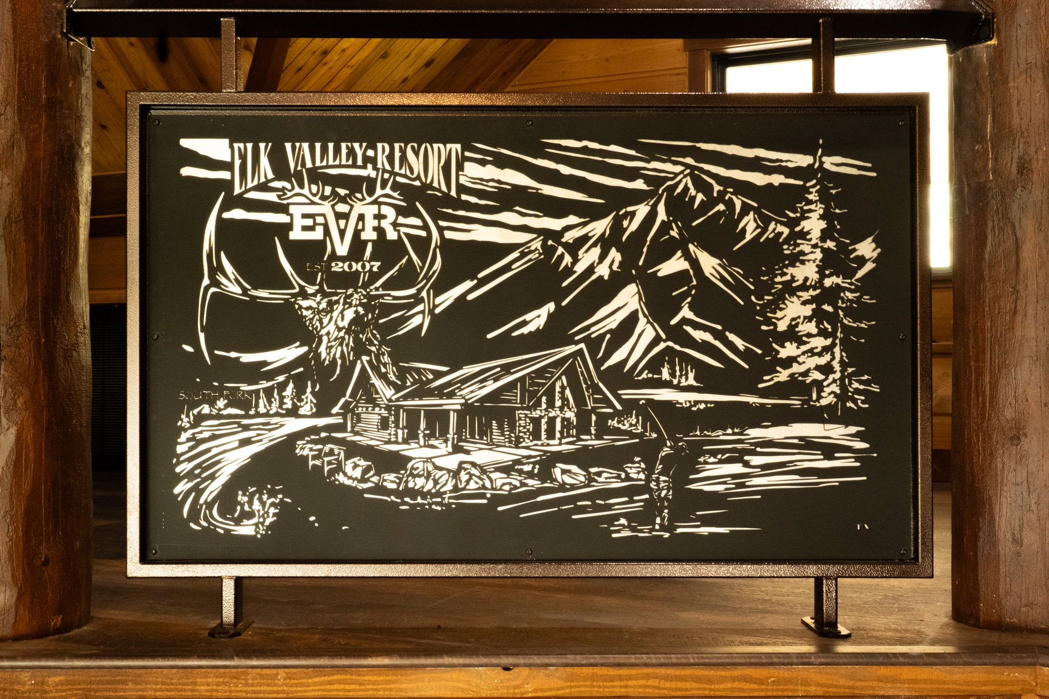 Elk Valley Resort artwork inside the lodge