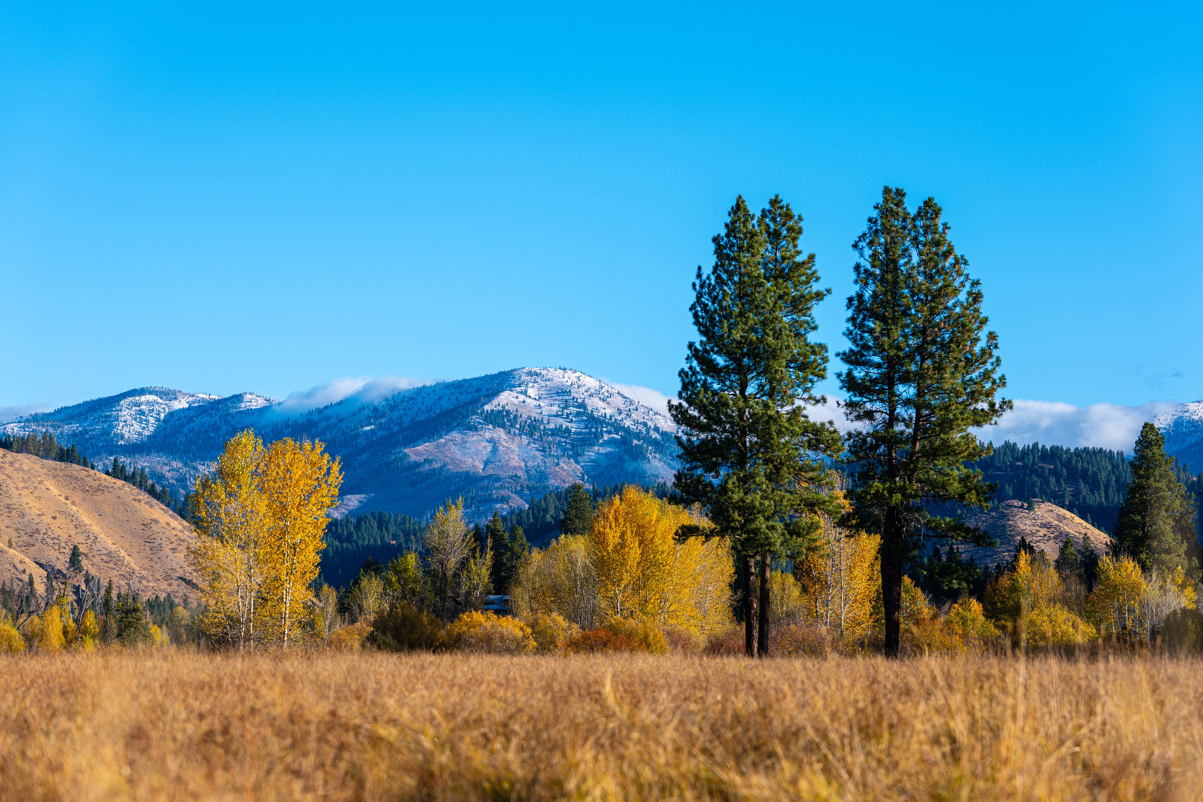 Mountain view near the RV park in autumn